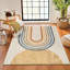 Quiogue Machine Washable Modern Boho Beige Area Rug-1529098175