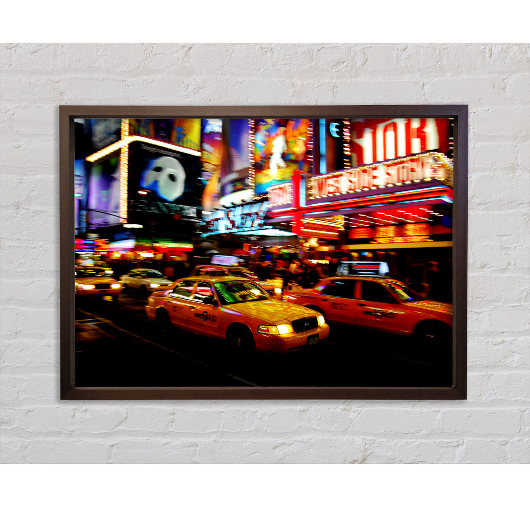 New York City Broadway Cabs - Einzelbildrahmen Kunstdrucke auf Leinwand