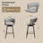 Swivel Linen Upholstered Metal Bar Stools Set with  soft cushioned Back-1700786046