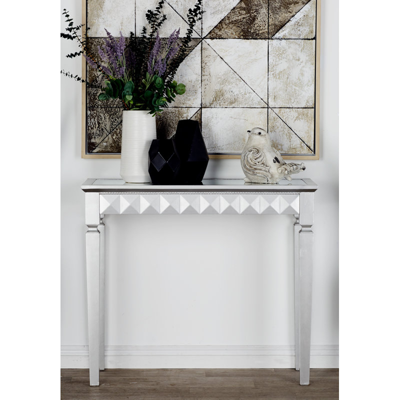 94cm Glass Top Console Table
