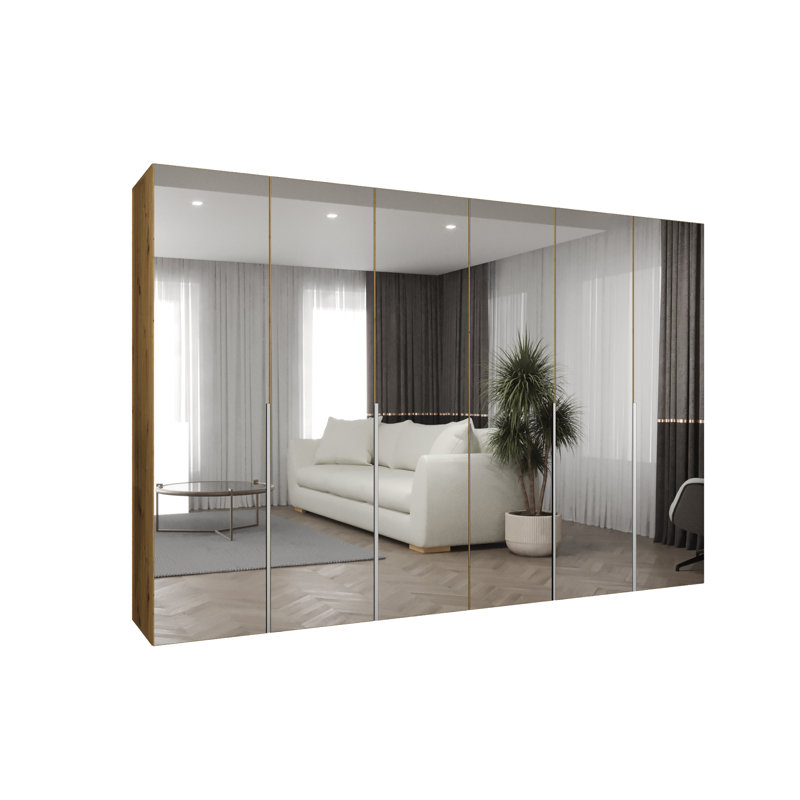 Manufactured Wood Wardrobe, artisan oak + handles: cashmere