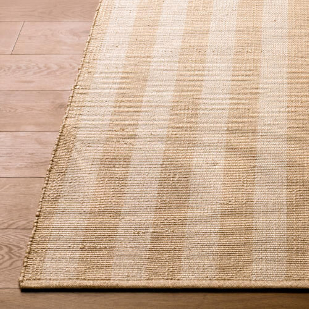 Jeanette Hand-Woven Striped Rug, Rectangle 2' x 3', Beige