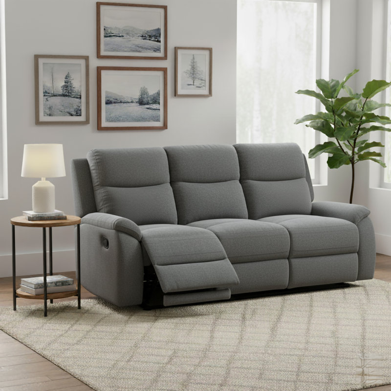Canapé inclinable en similicuir de 78 po Abrea, gris