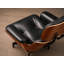 Méridienne et repose-pieds en cuir Mid-Century