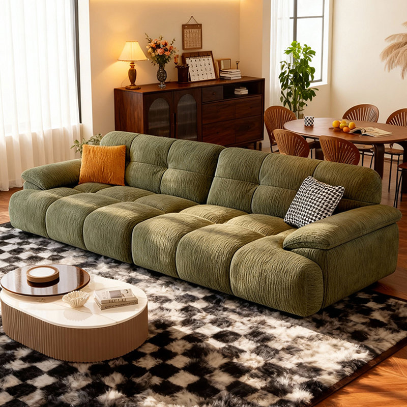 Canapé modulaire en chenille vert, Vert