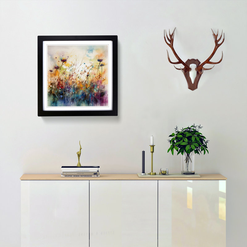 Meadow No.4 - Framed Print, Black