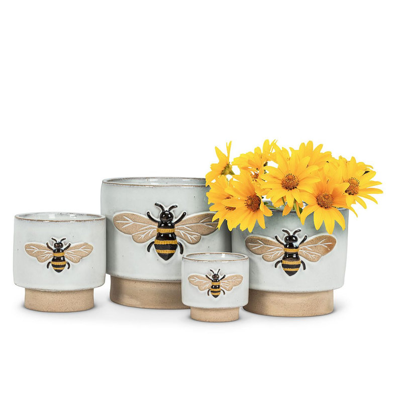 Pot à fleurs en céramique Olinger, H 5,5 po x l 6 po x P 6 po
