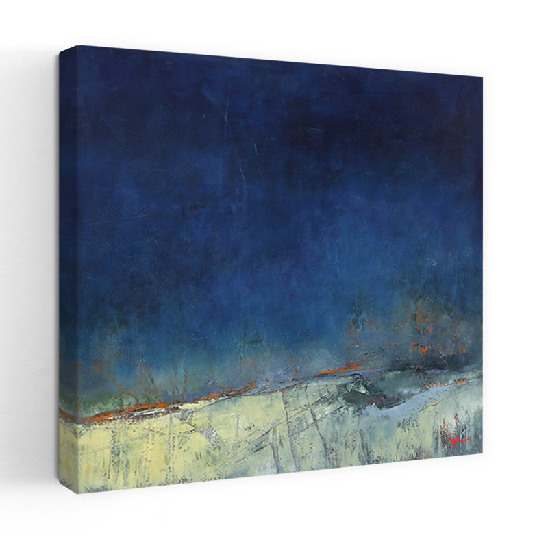 Dugout, paysage abstrait contemporain, art naturel, H 18 po x l 18 po