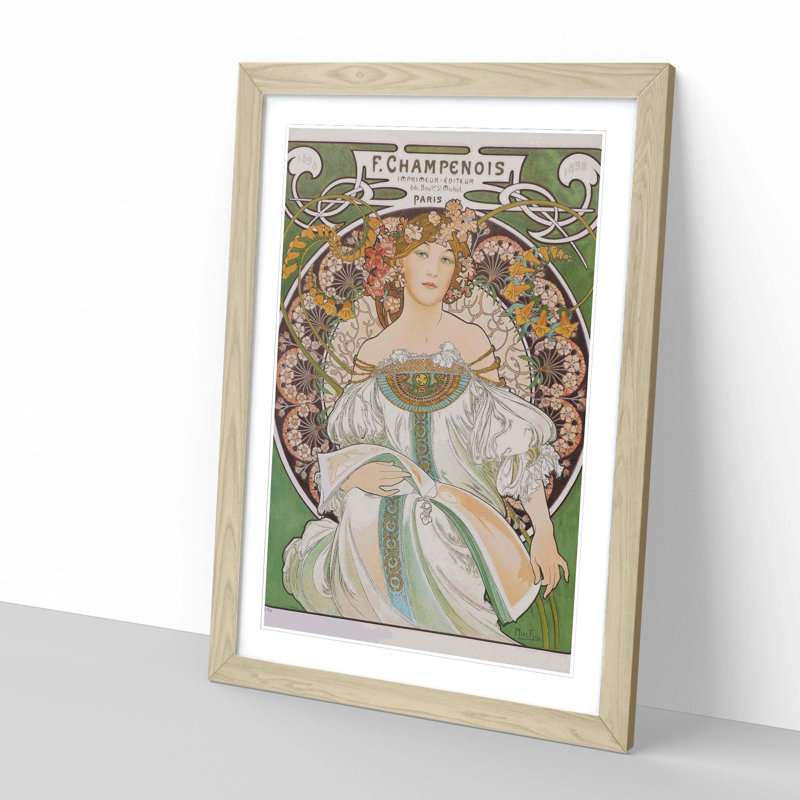 Champenois by Alphonse Mucha - Framed Print, Oak