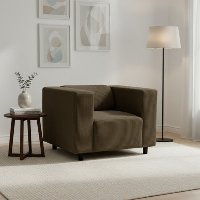 Upholstered Corduroy Club Chair