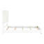 Mobilier de chambre à coucher moderne pour très grand lit 5 pièces avec finition blanc perle et panneaux de revêtement muraux doux, tiroirs de chevet en fausse fourrure crème-1106328782