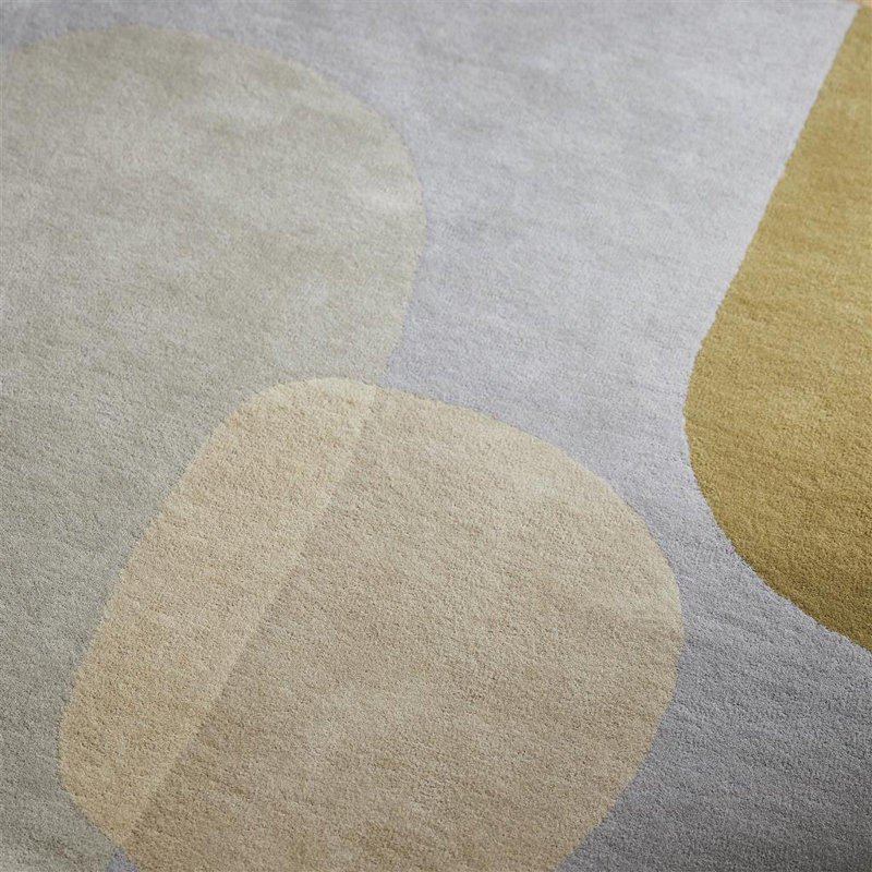 Decor Hand Tufted Wool Geometric Area Rug in Beige/Gray, Oval 6'7'' x 9'2''