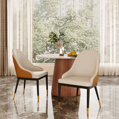 Chaise d'appoint moderne rembourrée, chaises de salle à manger avec cadre en fer pour la cuisine, le bar et le salon