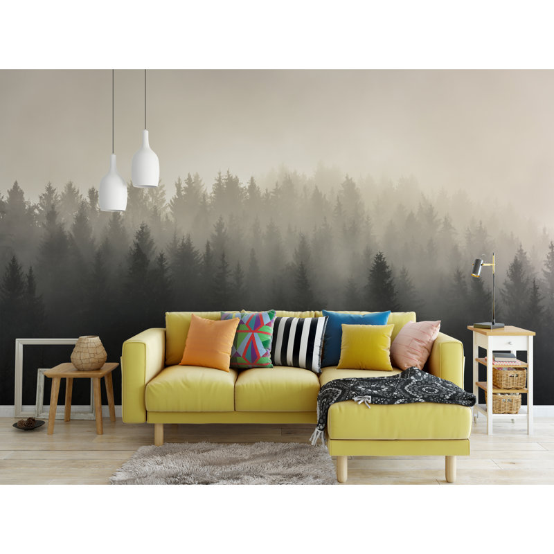 Murale pin brumeux Baez, l 96 po x L 108 po