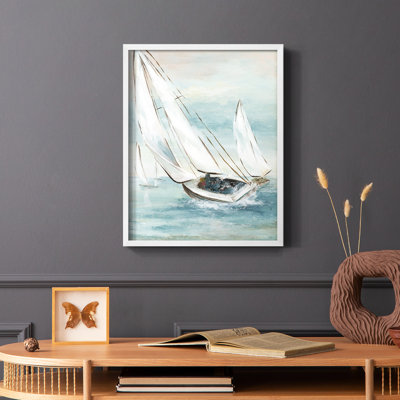 «Catching Wind», reproduction encadrée - bois massif