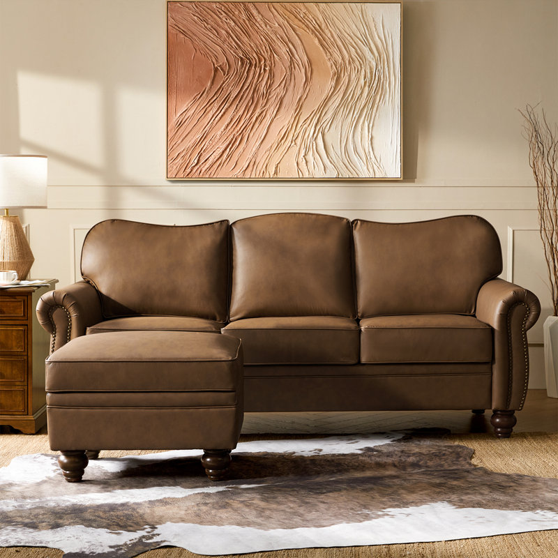Dielle Transitional 2 Piece Sectional Sofa, Camel