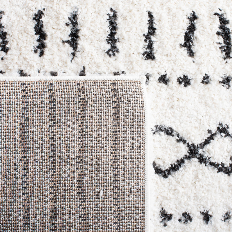Develin Performance Chevron Rug, Square 6'7", Ivory/Black