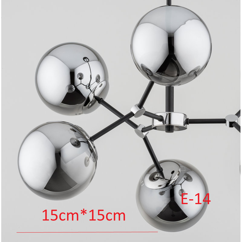 Ambrister 6 - Light Chandelier, Black, Silver