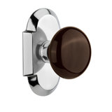 Cottage Plate with Brown Porcelain Door Knob