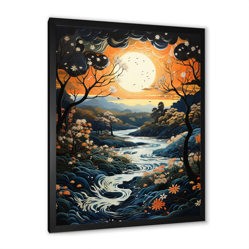 Cymbre, rivière Orange, eaux argentées II, Cadre photo noir, H 32 po x l 24 po x P 1 po