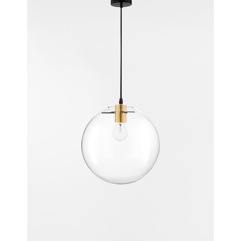 1 - Light Black Sphere Pendant, 181cm H x 25cm W x 25cm D