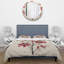 Ensemble de housse de couette rouge beige minimalisme Essence de fleur rouge - Minimalisme-107147103