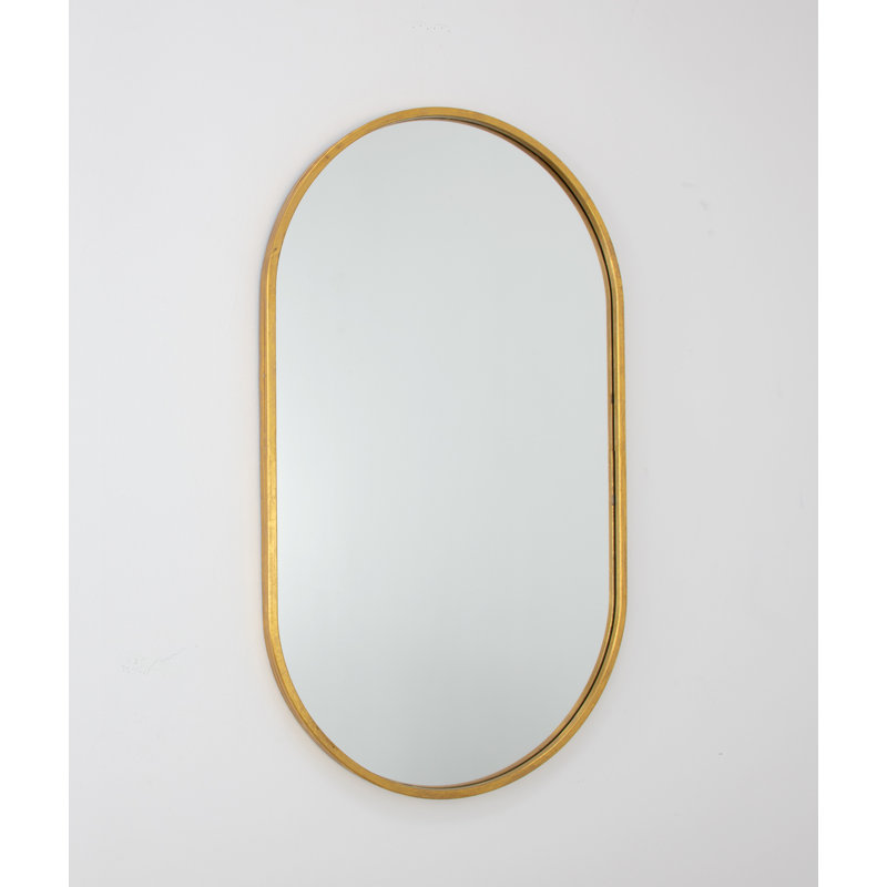 Tuma Oval Metal Mirror, Gold