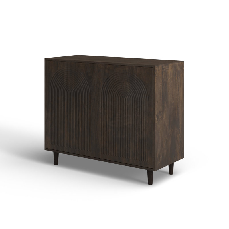 Apia Dark Brown Solid Mango Wood Office Storage Cabinet