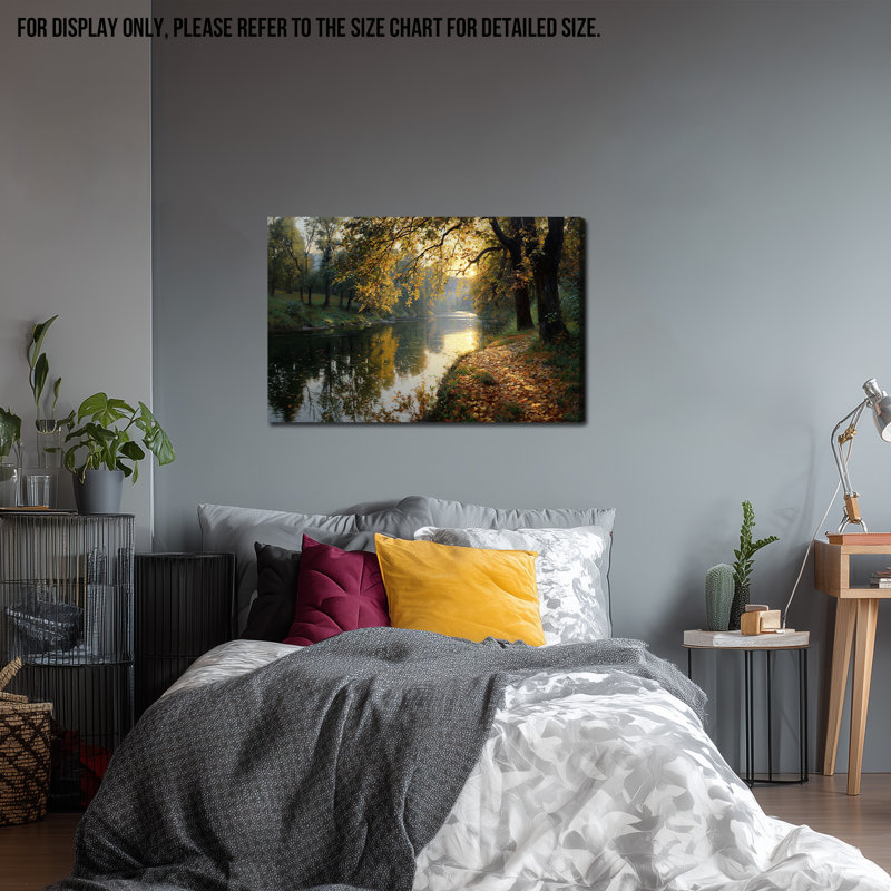Grand lever de soleil sur toile Riverside, H 20 po x l 40 po