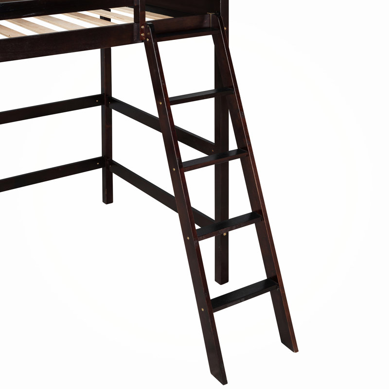 Heldur Kids Twin Loft Bed, Espresso