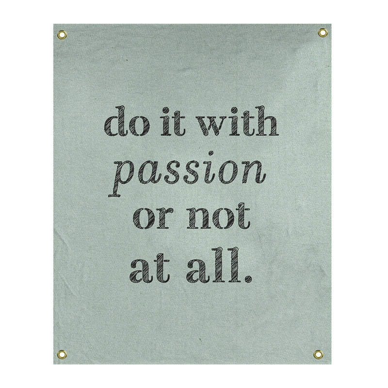 Tapisserie en polyester pour citation de passion, H 36 po x l 26 po, Vert / Noir