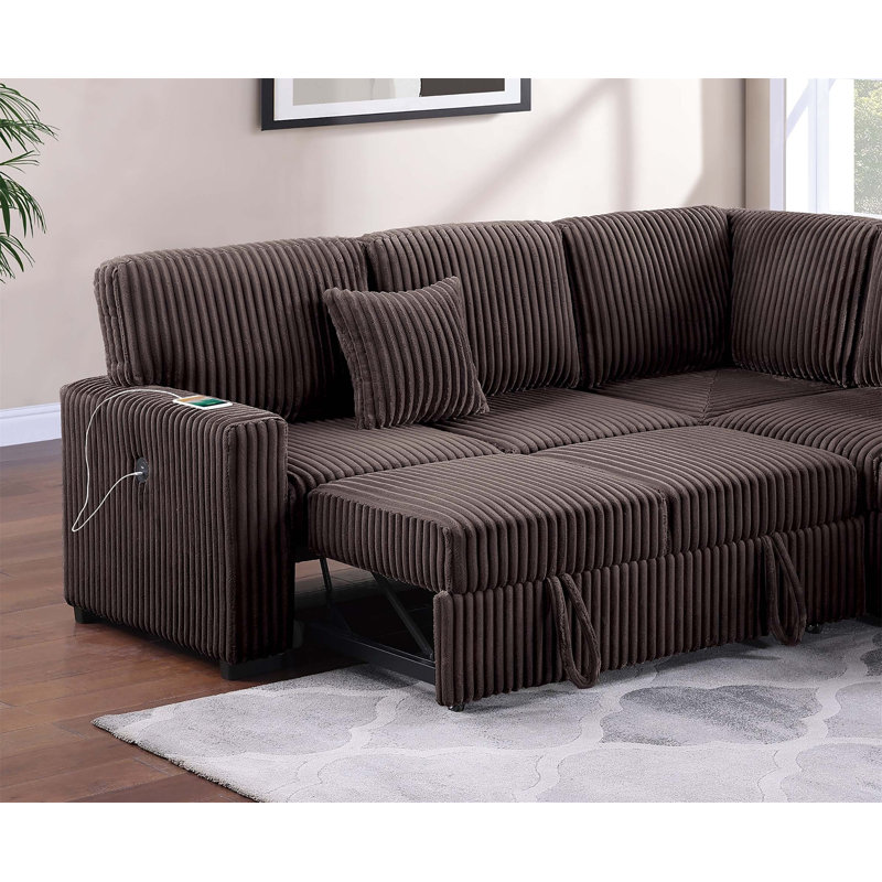 Coussin de salon modulaire réversible de style moderne avec rangement escamotable 3 pièces