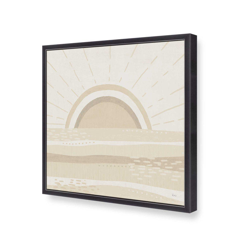 Sandy Sunrise Canvas Print, 21.75'' H x 21.75'' W, Weathered Zinc Open Corner Framed