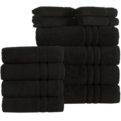 L'ensemble de serviettes de luxe 12 pièces comprend 4 serviettes de bain, 4 serviettes à main et 4 débarbouillettes