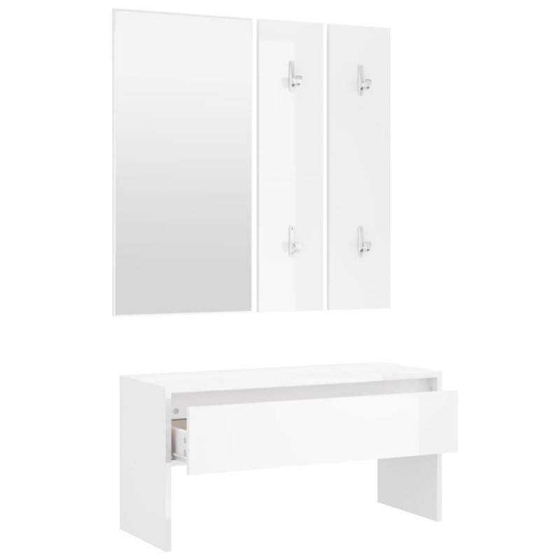 Ivens vidaXL Hallway Furniture Set Engineered Wood, White