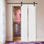 Modern flat panel bi-fold door 84 in. x 84 in. MDF White Barn Sliding Door With Hardware kit-132962326