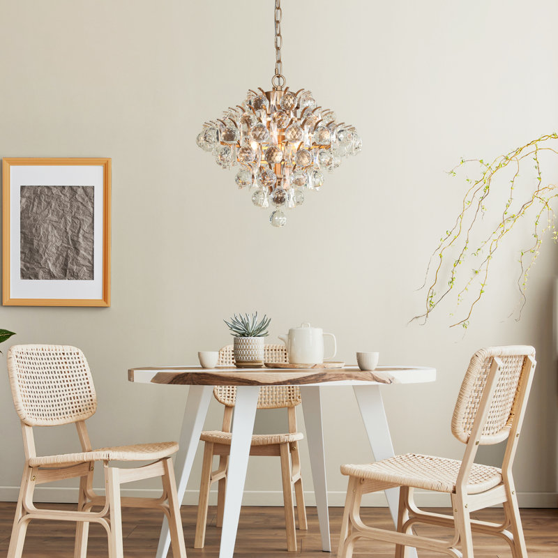 Danyetta 3-Light Glam Chandelier with Crystal Accent