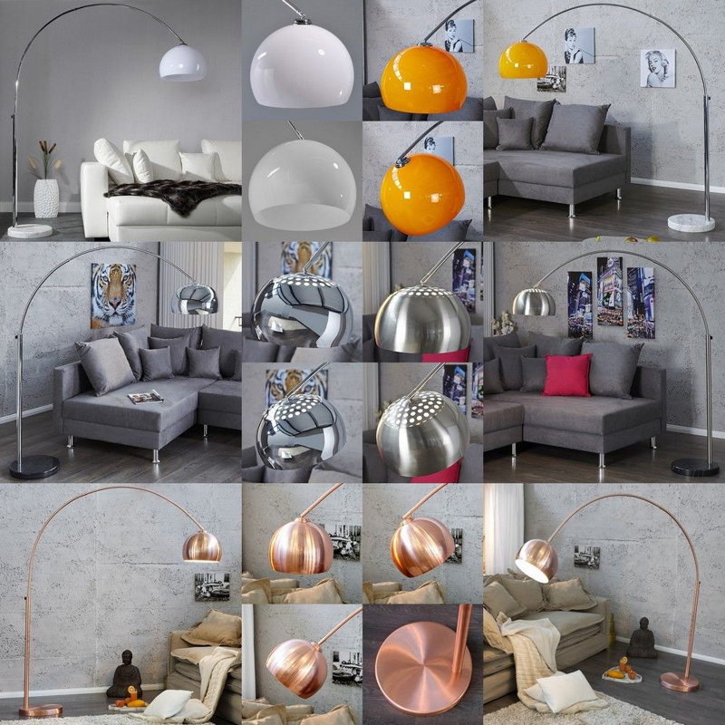 Ioanna 175cm Chrome Arched Floor Lamp
