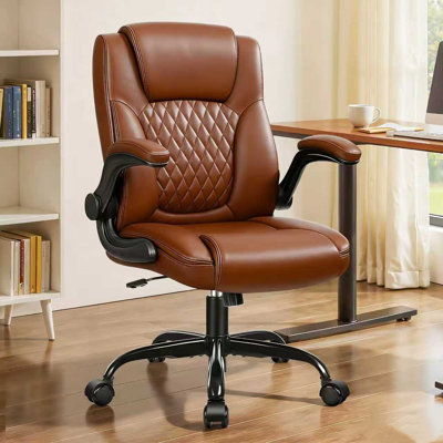 Chaise de bureau ergonomique inclinable avec accoudoirs réglables, fonction berçante et roulettes pivotantes à 360 °