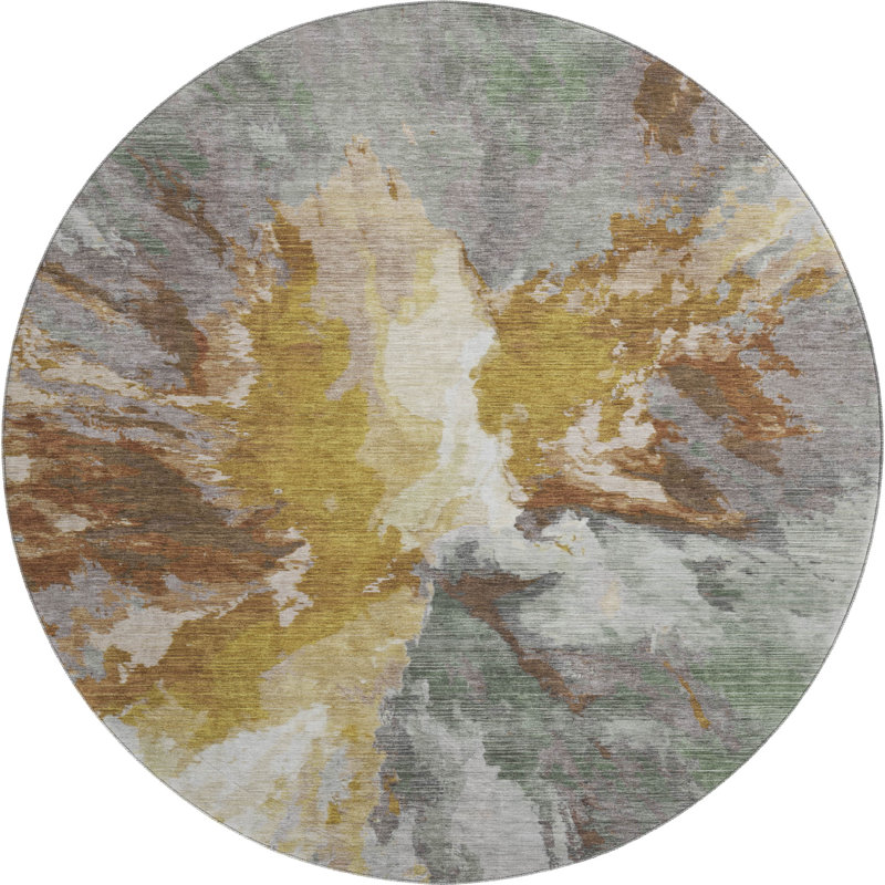 Premium Machine Washable Marasco AMF1632 Modern Rug, Round 8'