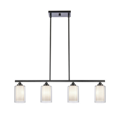 Fairbank - 4 Light - 34 inch - Matte Black - Stem hung - Island Light