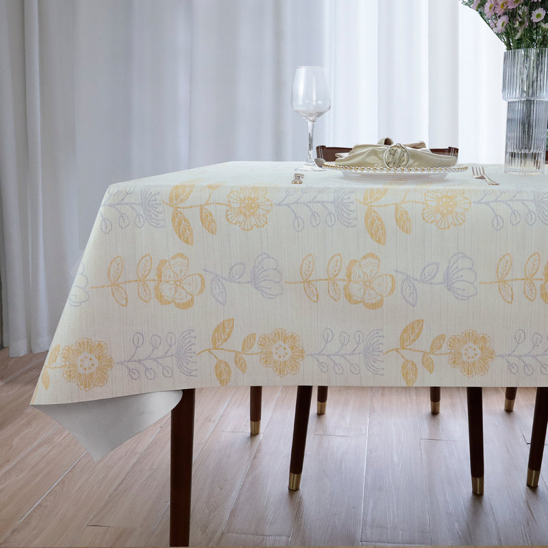 Jakari Rectangular Floral Tablecloth, 106" x 52"
