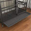 Cage pour chien de style moderne avec plateau et bols d'alimentation-915389144-915389145