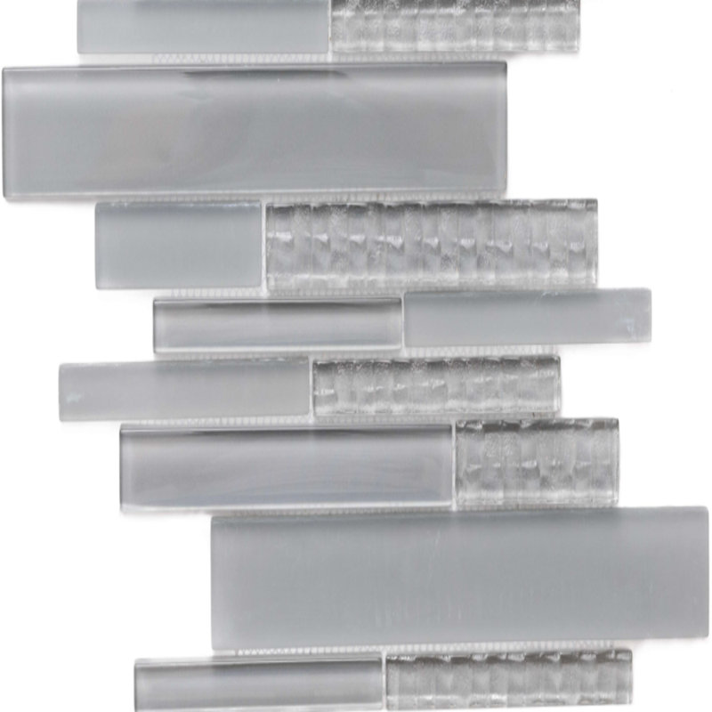 Karma Linear Frosted Tile, Light Gray