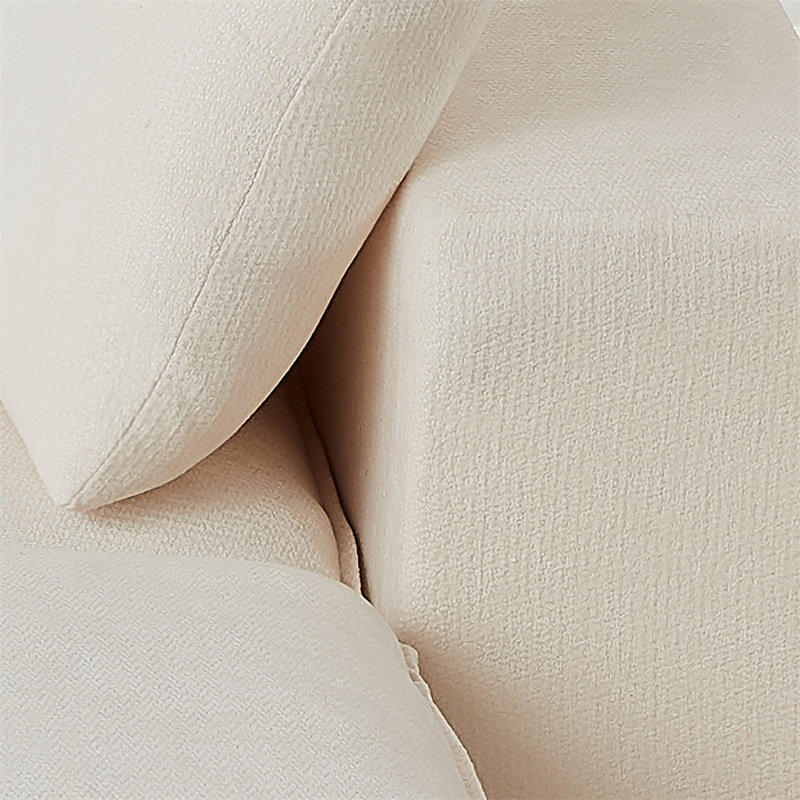 137.79" U-Shaped Sectional, White Chenille