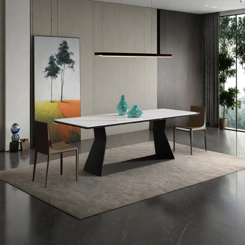 Table de salle à manger italienne minimaliste, H 29,53 po x L 70,87 po x l 35,43 po