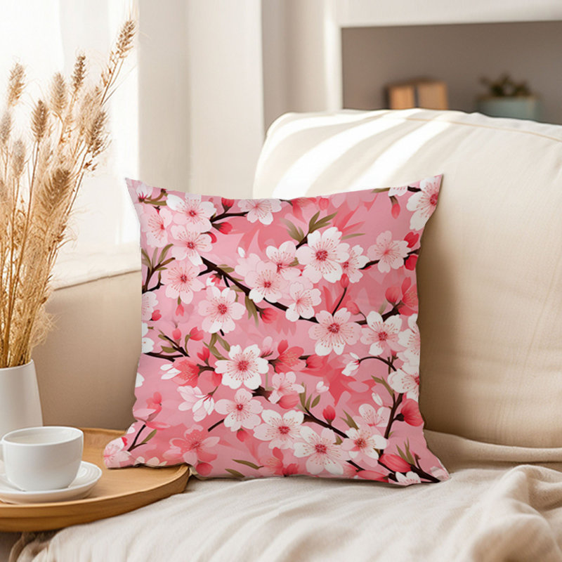 Floral Sakura Cherry Blossoms I Asian, 16"H x 16"W