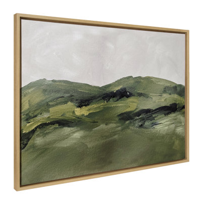 Green Mountain Landscape by Amy Lighthall Framed Canvas Wall Art Print