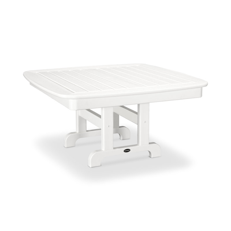 POLYWOOD Nautical Conversation Table, White, 37"