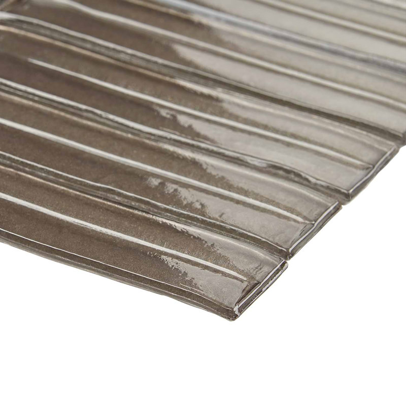 Maya Stacked 12x12 Polished Glass Mosaic Tile, Stacked Twilight